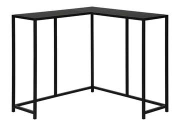 Accent Table, Console, Entryway, Narrow, Corner, Living Room, Bedroom, Black Laminate, Black Metal, Contemporary, Modern Black Particle Board