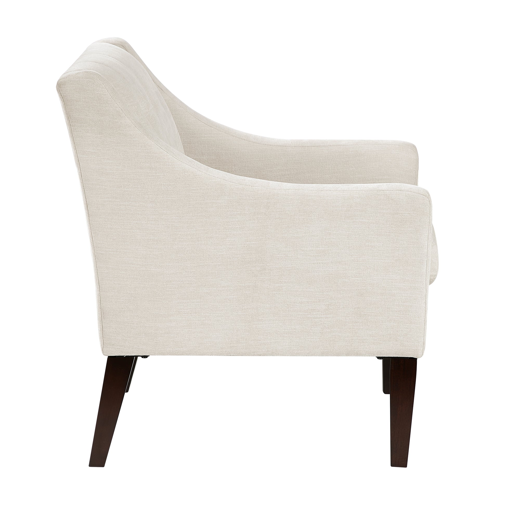 Contemporary Living Room Furniture 1Pc Accent Chair Beige Button Tufted Fabric Upholstery Beige Primary Living Space Plywood