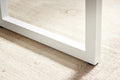 White Color,Square Extendable Dining Table With Metal Leg,Modern Space Saving Kitchen Table For Living Room 70.86