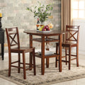 Cherry Cross Back Counter Height Chairs Set Of 2 Cherry Primary Living Space Rubberwood Wood