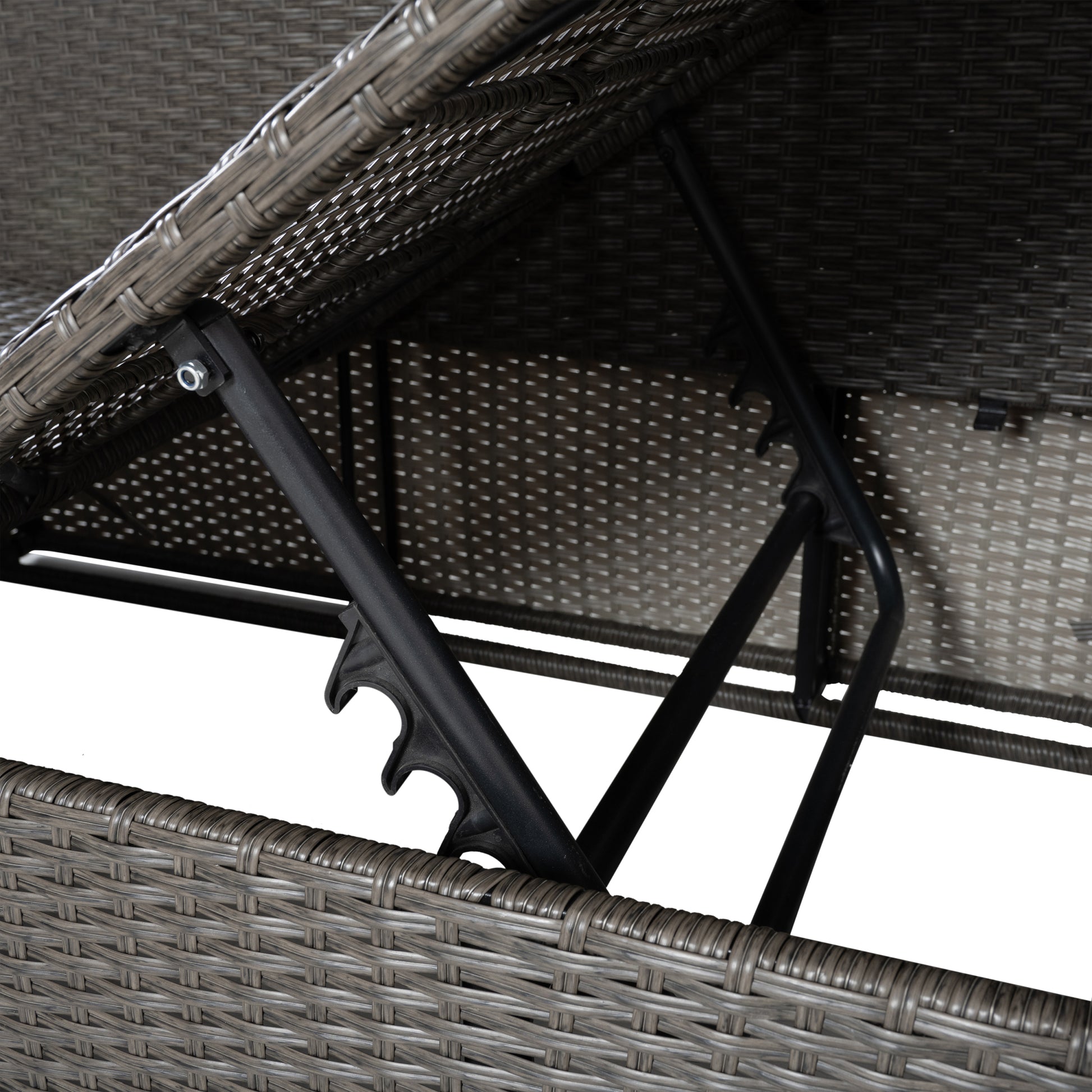 Patio Furniture, Outdoor Furniture, Seasonal Pe Wicker Furniture,7 Pcs Set Wicker Furniture With Lounger Sofa Yes Dark Gray Seats 6 Pe Rattan Iron Waterproof Fabric