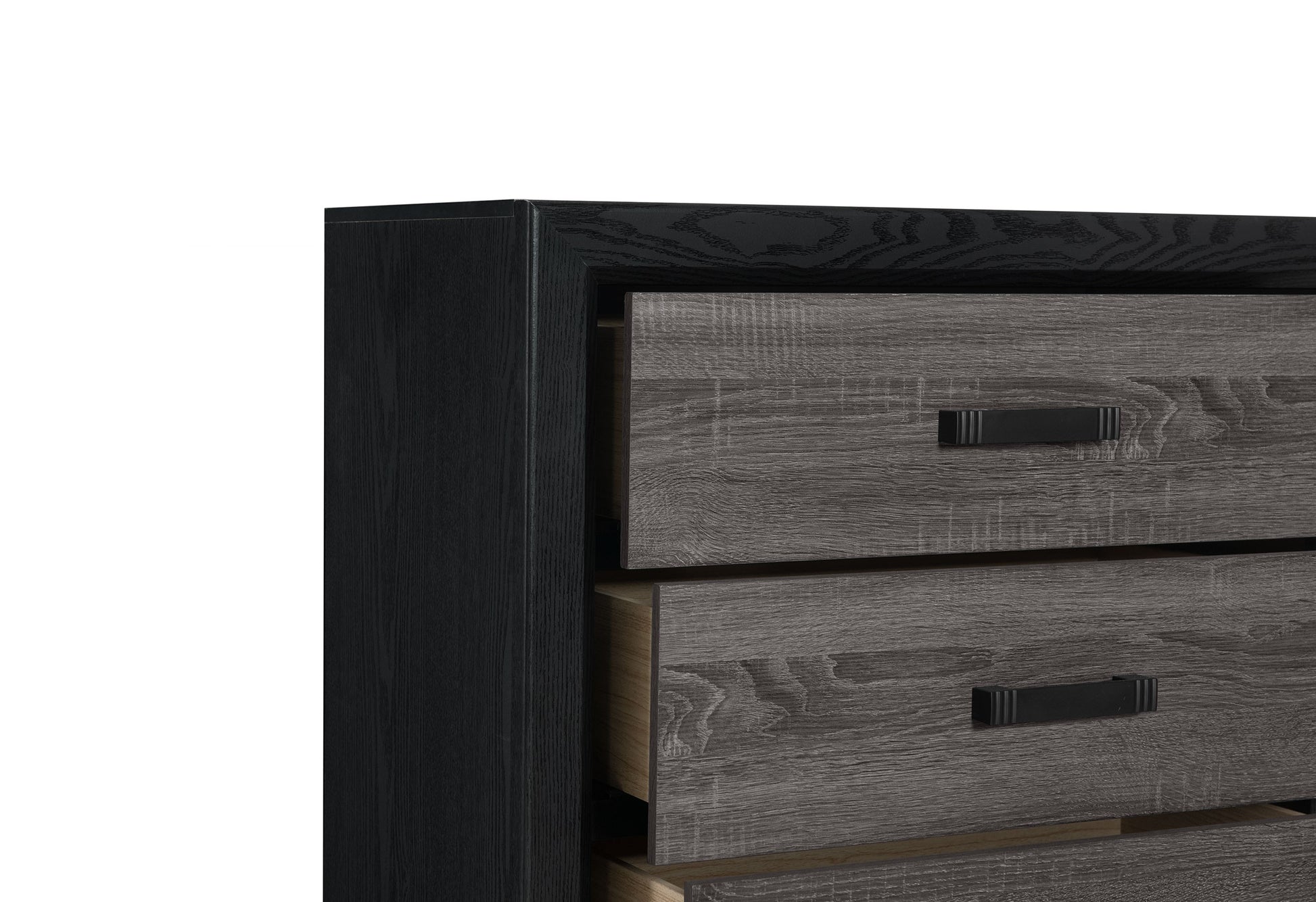 Soluto Grey And Black Dresser Black Gray Solid Wood Mdf