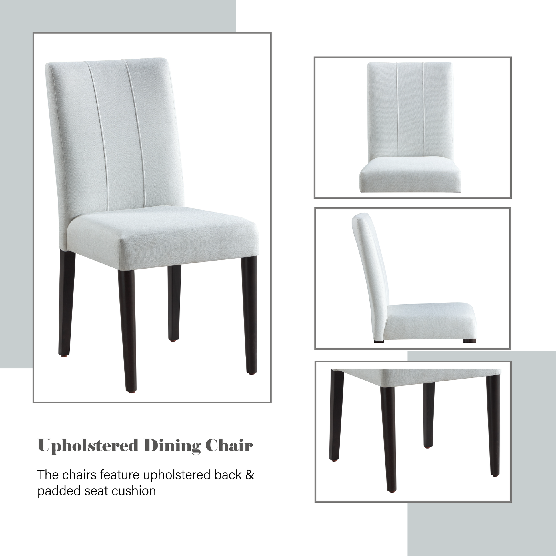 Carena White Finish Side Chair Set Of 2 White Synthetic Wood