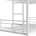 Heavy Duty Sturdy Meta Twin Over Full Bunk Bed L Noise Reduced Safety Guardrail No Box Spring Needed,White Box Spring Not Required Twin White Metal