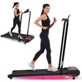 Folding Walking Pad Under Desk Treadmill For Home Office 2.5Hp Walking Treadmill With Incline 0.5 7.5Mph 300Lbs Capacity Treadmill For Walking Running Two Ways To Adjust Speed Indoor Fitness Pink