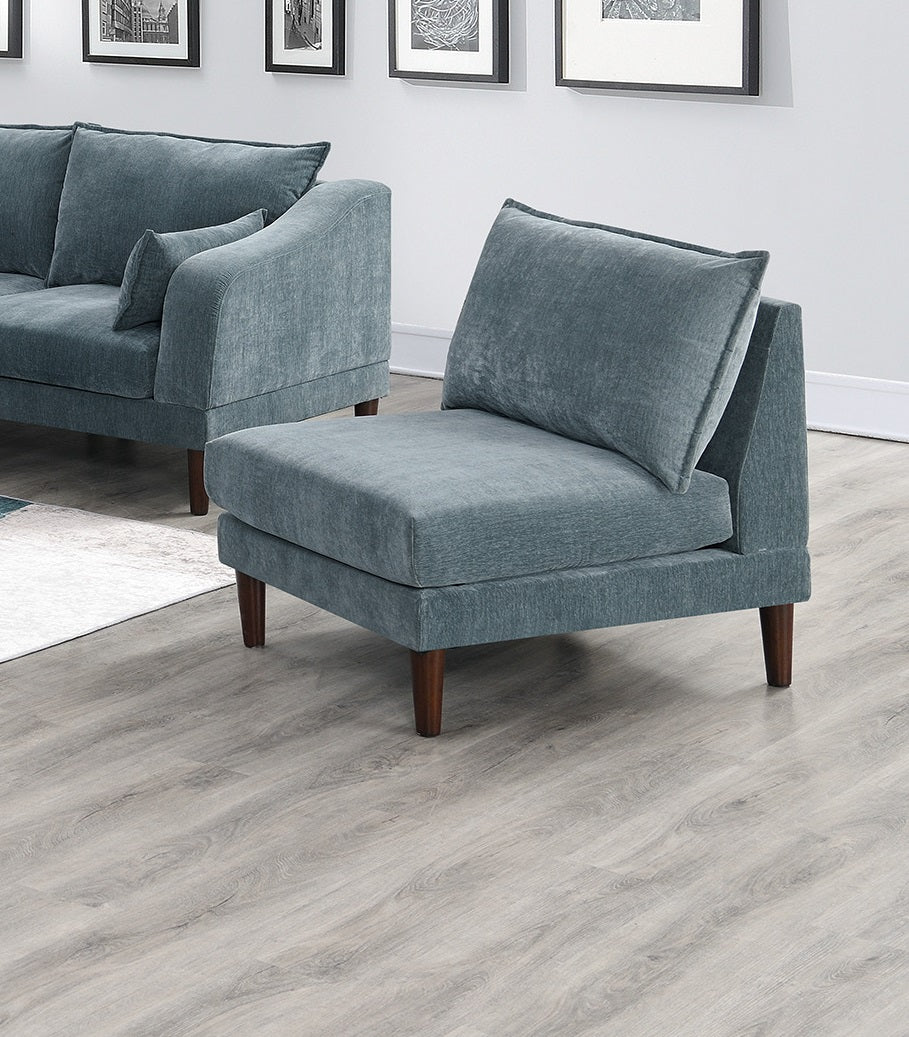 Beautiful Mineral Color Armless Chair Morgan Fabric 1Pc Chair Soft Cushion Wood Legs Living Room Furniture Grayish Primary Living Space Classic,Contemporary,Modern Fabric