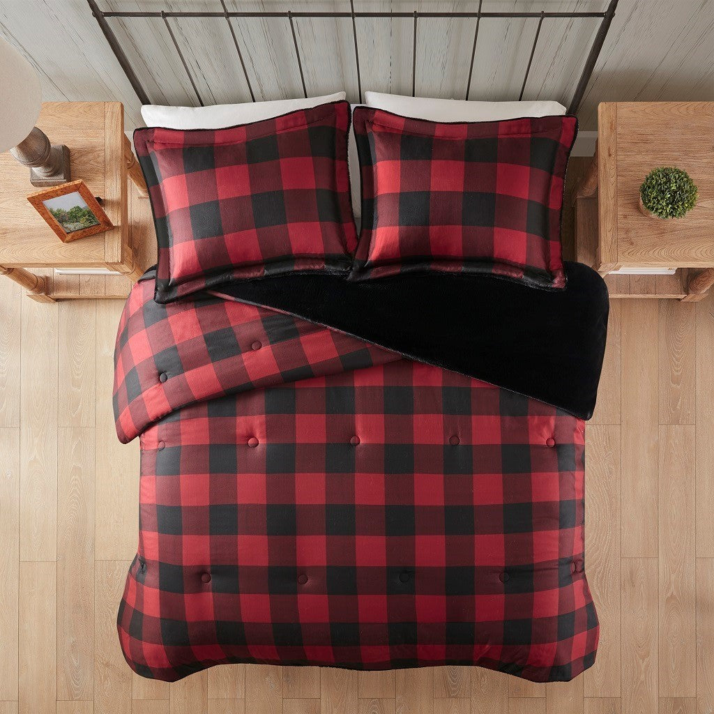 Faux Wool To Faux Fur Down Alternative Comforter Set King Multicolor Polyester