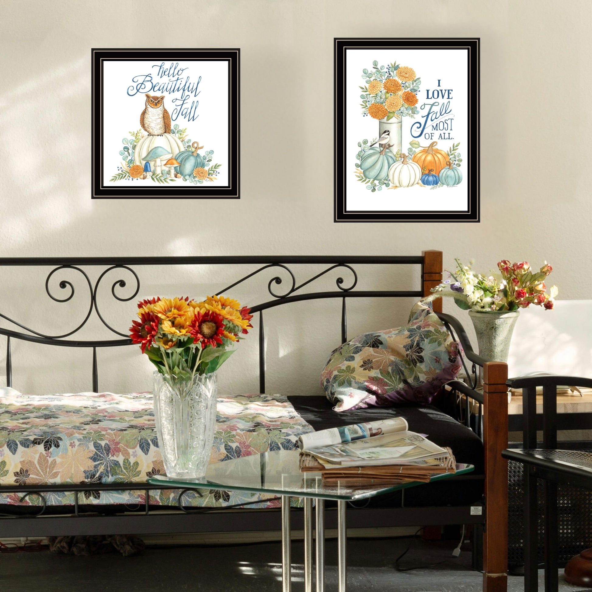 2 Piece Vignette I Beautiful Fall Most Of All Black Framed Wall Art For Living Room, Bedroom Wall Art Print For Home Decor By Deb Strain Multicolor Wood Paper