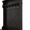 Hall Tree With Top Shelf And Storage Bench, Hallway Shoe Cabinet With Sliding Doors, Coat Rack With 5 Hanging Hooks For Entryways Hallways, Black Black Particle Board Mdf