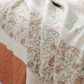 6 Piece Cotton Percale Quilt Set With Throw Pillows Coral Full Queen Full Coral Polyester