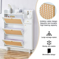 Modern Minimalist Storage Cabinet, Japanese Rattan Shoe Cabinet, Bed Top Cabinet, Small Home Furniture. Suitable For Corridors And Living Rooms. Gz Di 03 White Mdf