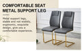 Table And Chair Set.Modern Rectangular Dining Table With Transparent Tempered Glass Tabletop And Gold Plated Metal Legs.Paried With 8 Comfortable Chairs With Pu Seats And Golden Metal Legs. Grey Gold,Transparent Seats 8 Glass Metal