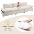 119.5'' 3 Seater Sofa With 2 Storage Unitsfor Living Room, Office, Apartment Beige Polyester 3 Seat