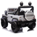Licensed 2015 Land Rover Defender 90,24V Kids Ride On Xxl Car W Parents Control,2Wd,Four Wheel Suspension,Bluetooth,Mp3,Music,Power Display,Led Lights,Speeds 1.86 3.11Mph For Kids 3 7. White Polypropylene