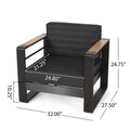 Giovanna Club Chair Black Metal & Wood