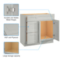 36 In. W X 21 In. D X 34.5 In. H In Shaker Dove Plywood Ready To Assemble Floor Vanity Sink Base Kitchen Cabinet With Left Door Light Gray Plywood
