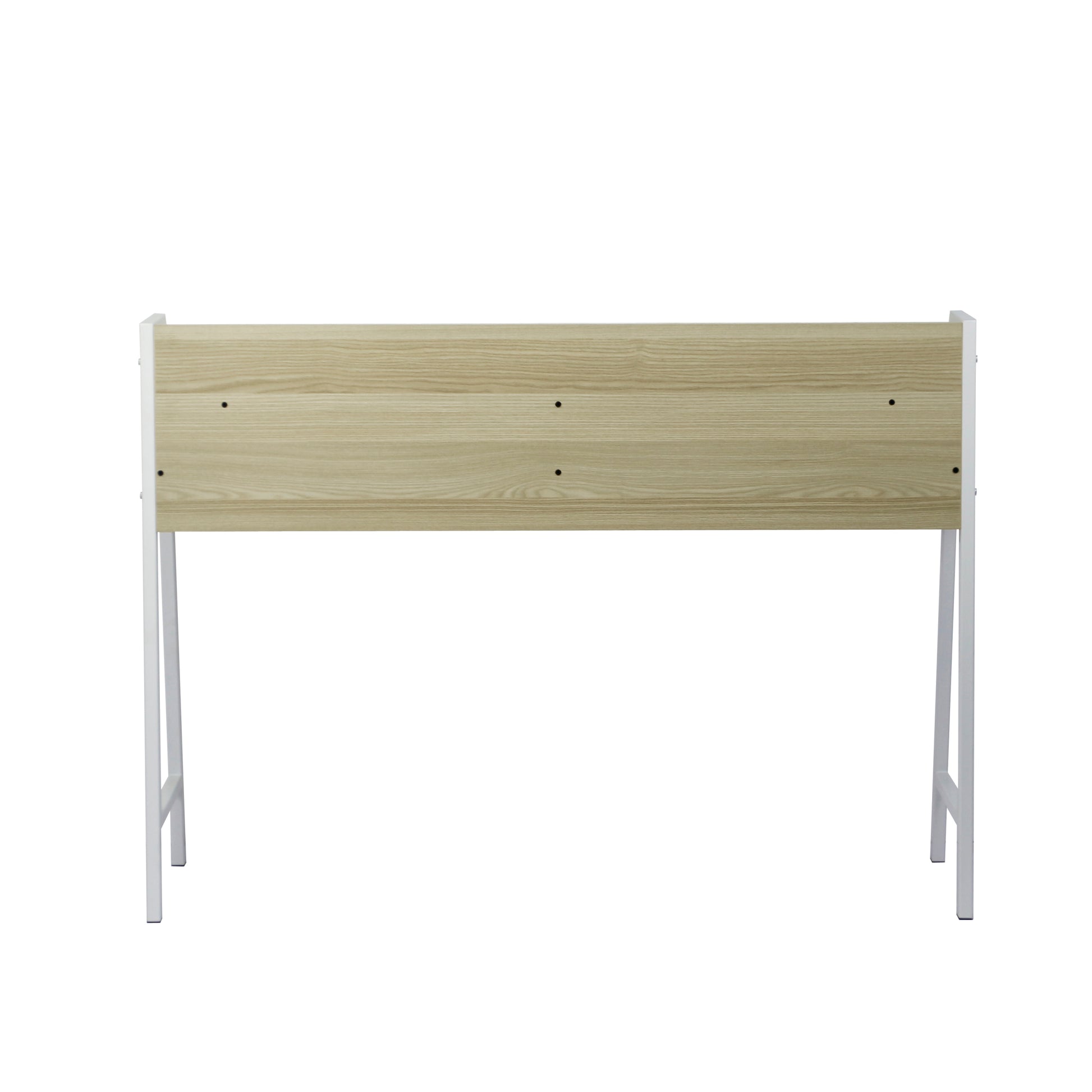 "47"" Writing Desk With 2Drawers""Sleek Two Tone Writing Desk Nature And White Finish, Ideal For Home Office And Study Spaces, With Cable Management System And Sturdy Metal Frame" Multicolor Solid Wood