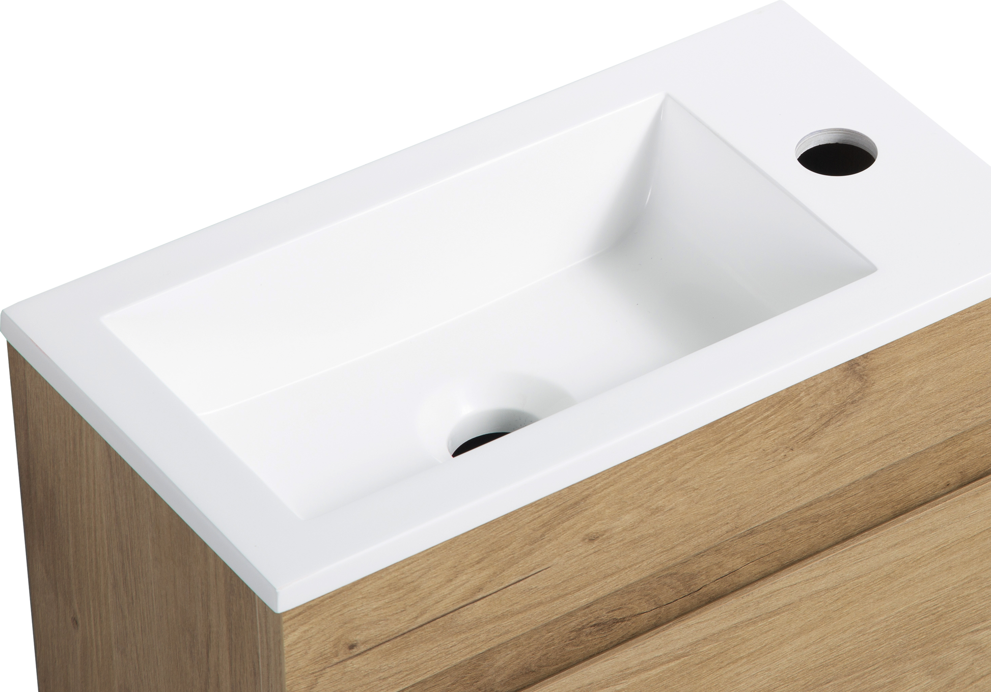 16" Floating Bathroom Vanity With Sink, Wall Mounted Small Bathroom Storage Vanity Cabinet With Resin Top Basin And Soft Close Doors, Natural Oak 24V11 16No Oak Wood