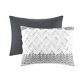 3 Piece Cotton Comforter Set With Chenille Tufting Gray Full Queen Queen Gray Cotton