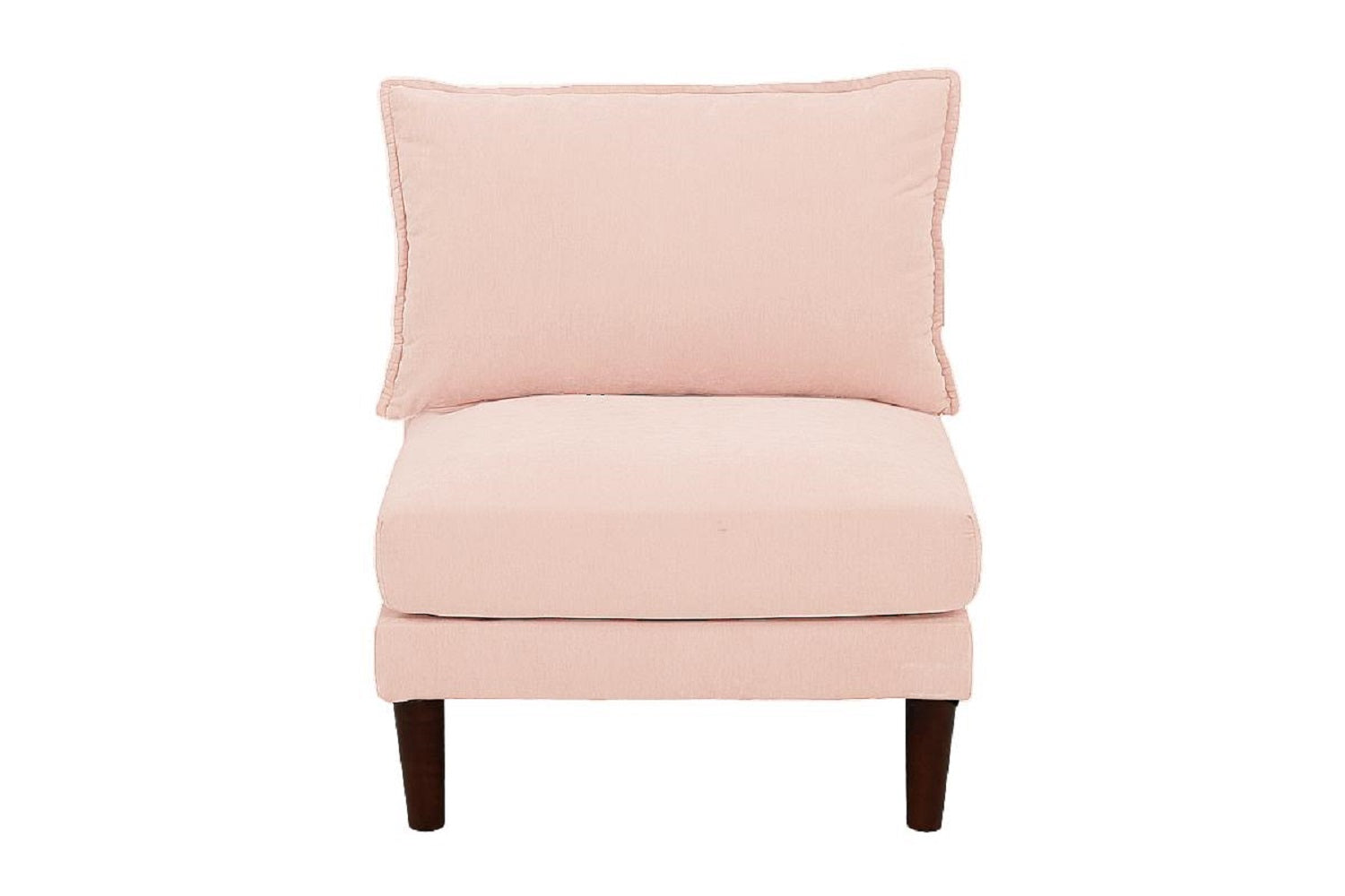 Contemporary 5Pcs Modular Sectional Set One Arm Chairs Armless Chair Ottomans L Shaped Sectional Blush Pink Morgan Fabric Pink Primary Living Space Cushion Back Classic,Contemporary,Modern Modular