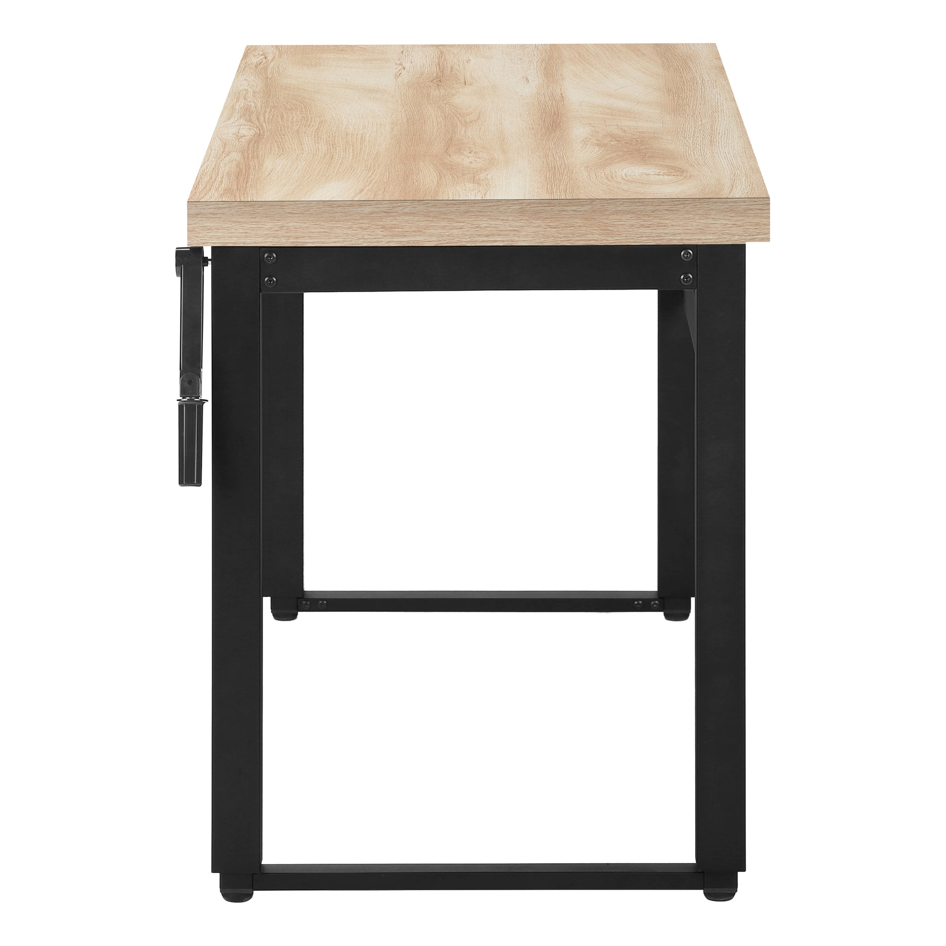 Computer Desk, Home Office, Standing, Adjustable, 48"L, Work, Laptop, Natural Laminate, Black Metal, Contemporary, Modern Natural Particle Board