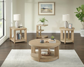 C Tan End Table Tan Solid Wood