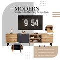 Modern Tv With 3 Cabinets& Open Shelves, Color Matching Media Console Table For Tvs Up To 80'', Entertainment Center With Drop Down Door For Living Room, Bedroom, Home Theatre Wood Brown Primary