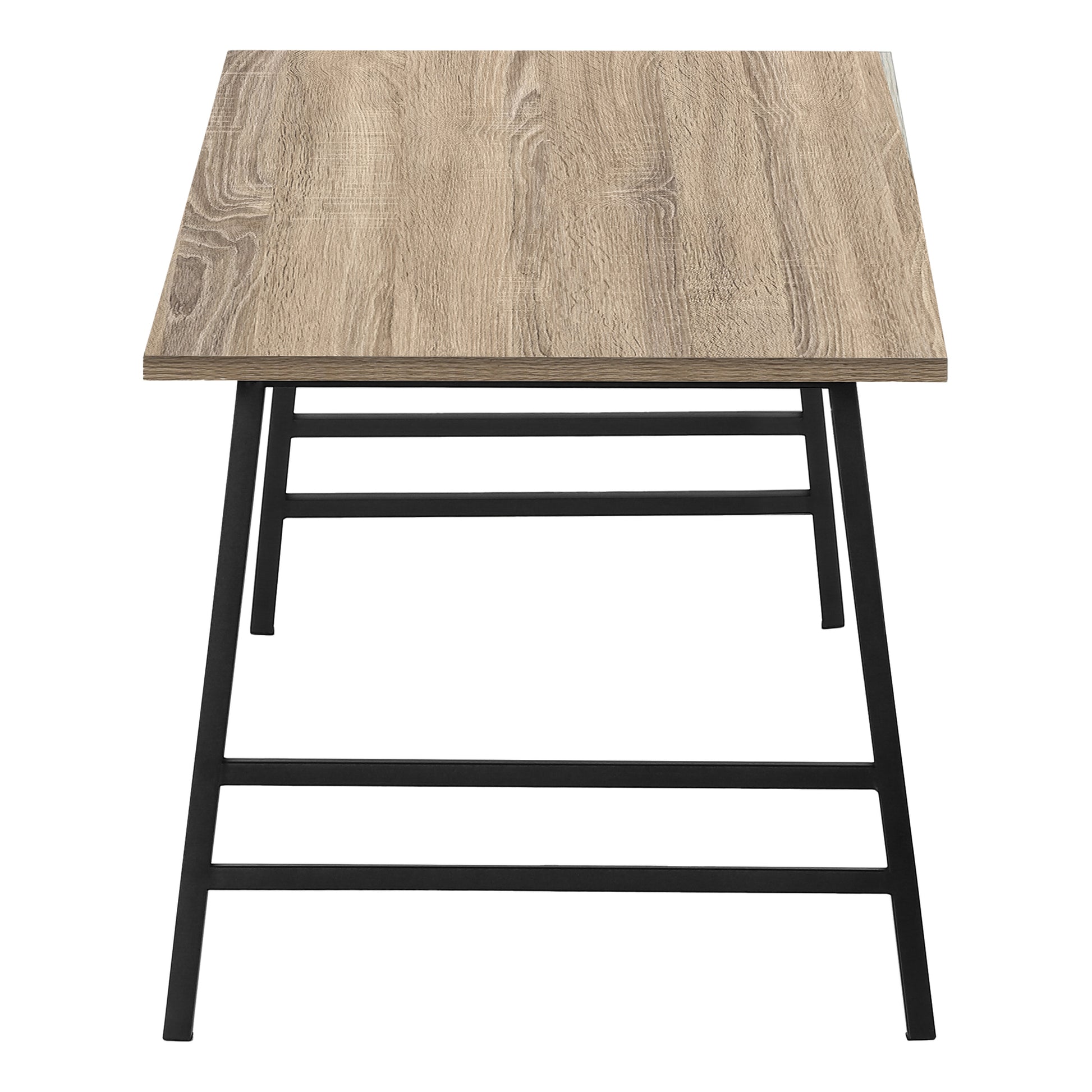 Coffee Table, Accent, Cocktail, Rectangular, Living Room, 40"L, Brown Laminate, Black Metal, Contemporary, Modern Taupe Mdf