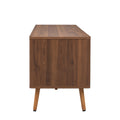 Mid Century Tv Stand With 2 Drawers, Media Console Table For Tvs Up To 80'', Entertainment Center With Storage For Living Room, Bedroom, Home Theatre Walnut Primary Living Space 70 79 Inches 70 79