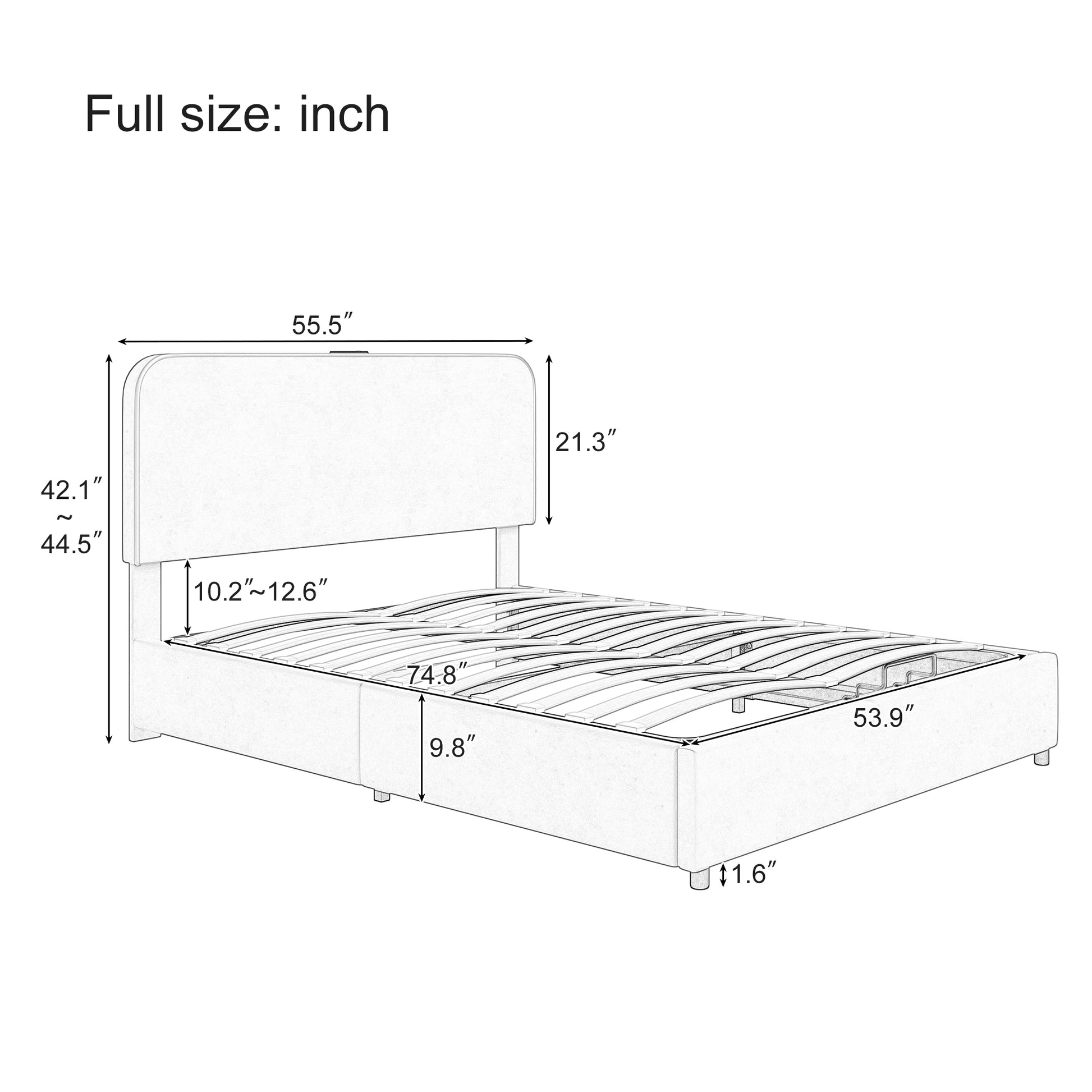 Upholstered Platform Full Size Hydraulic Storage Bed, Lift Up Storage Bed With Rgb Led Light, Bluetooth Speaker, No Box Spring Needed, Lychee Velvet, Green Full Green Velvet Fabric Metal