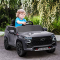 Aosom Chevrolet Tahoe Licensed Kids Ride On Car, 12V Battery Powered Kids Electric Car With Remote Control, Music, Lights, Horn, Suspension For 3 6 Years Old, Gray Grey Plastic