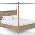 King Canopy Bed In Sand Colored Finish King Sand Solid Wood Mdf