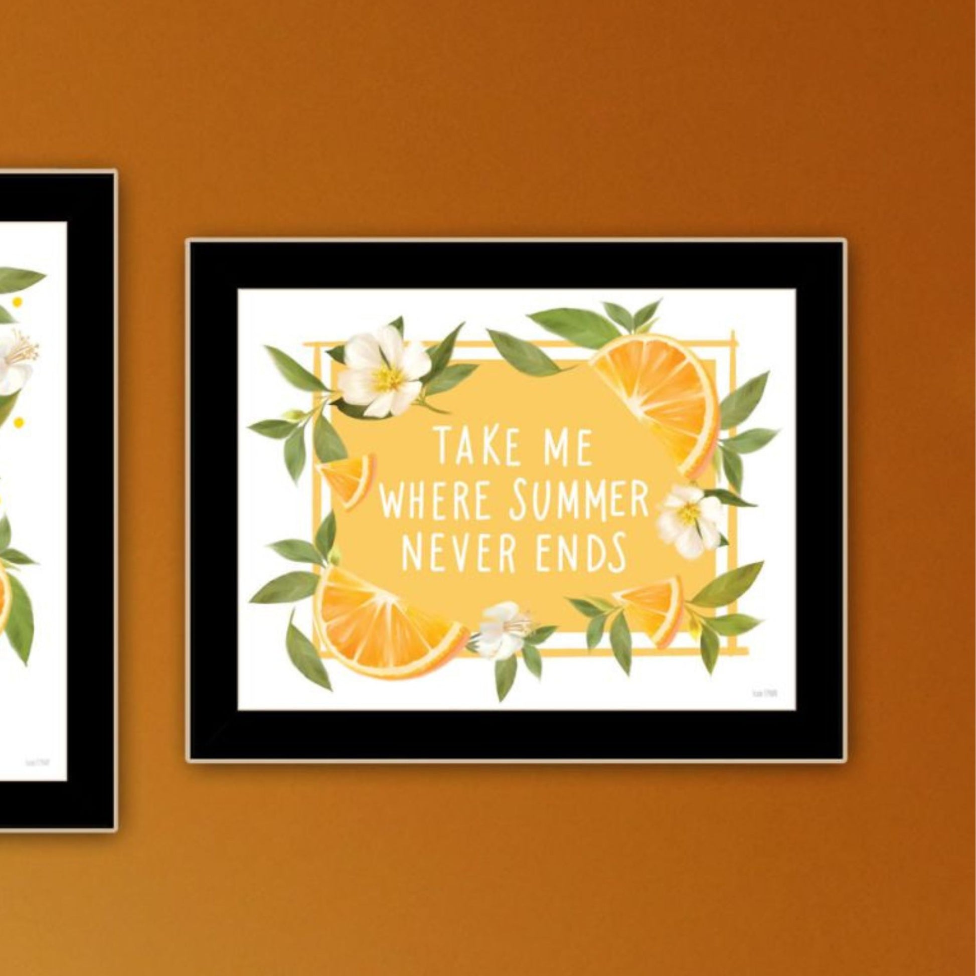 "Take Me Where Summer Never Ends So I Can Always Smell Orange Blossoms " Framed Wall Art For Living Room, Wall Art Print For Home Decor, Bedroom Wall Art By House Fenway Multicolor Wood Paper