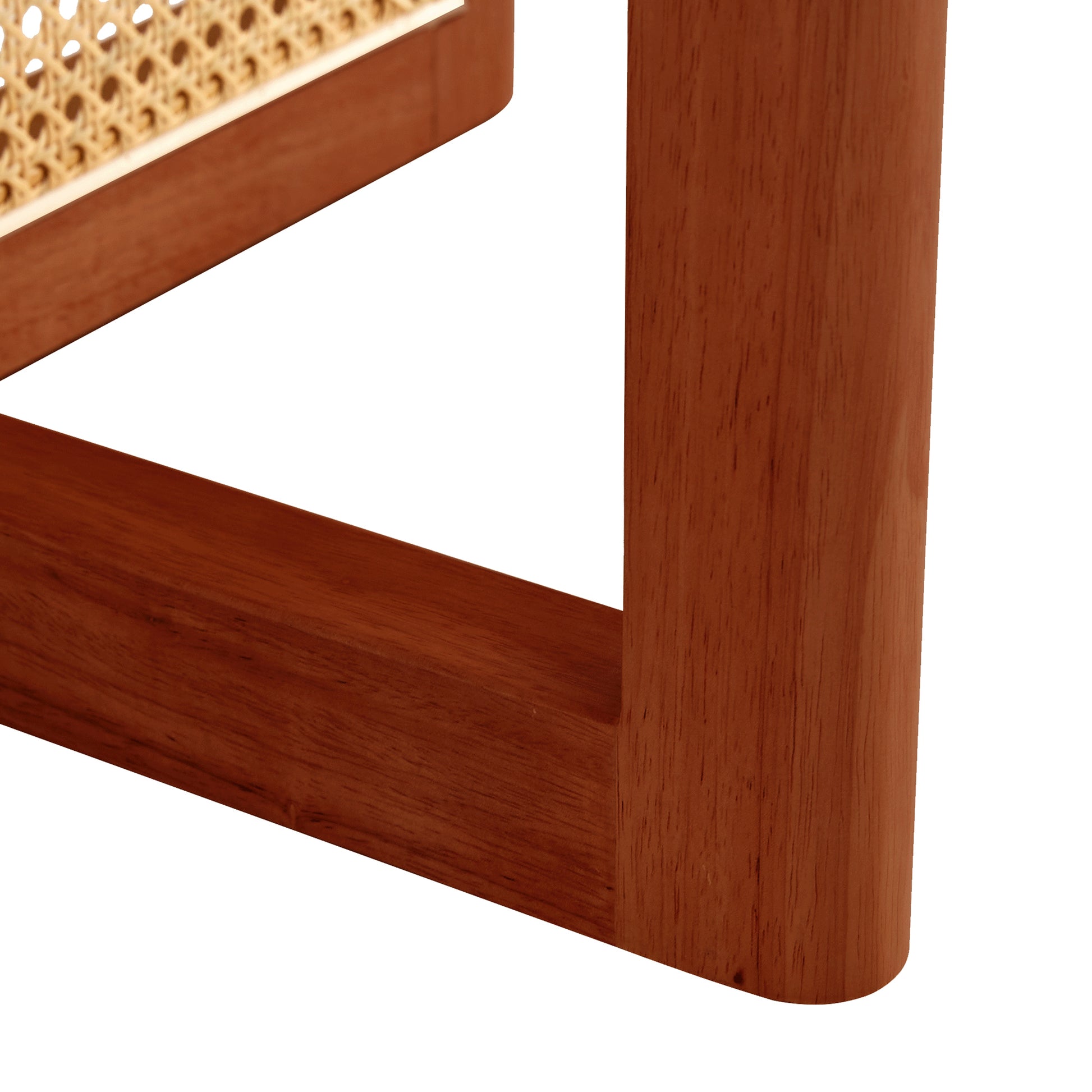 A Natural And Elegant Deep Red Wooden Coffee Table With Artificial Rattan Decorations, Perfect For A Fashionable Living Room And Comfortable Tea Drinking Time Red Wood
