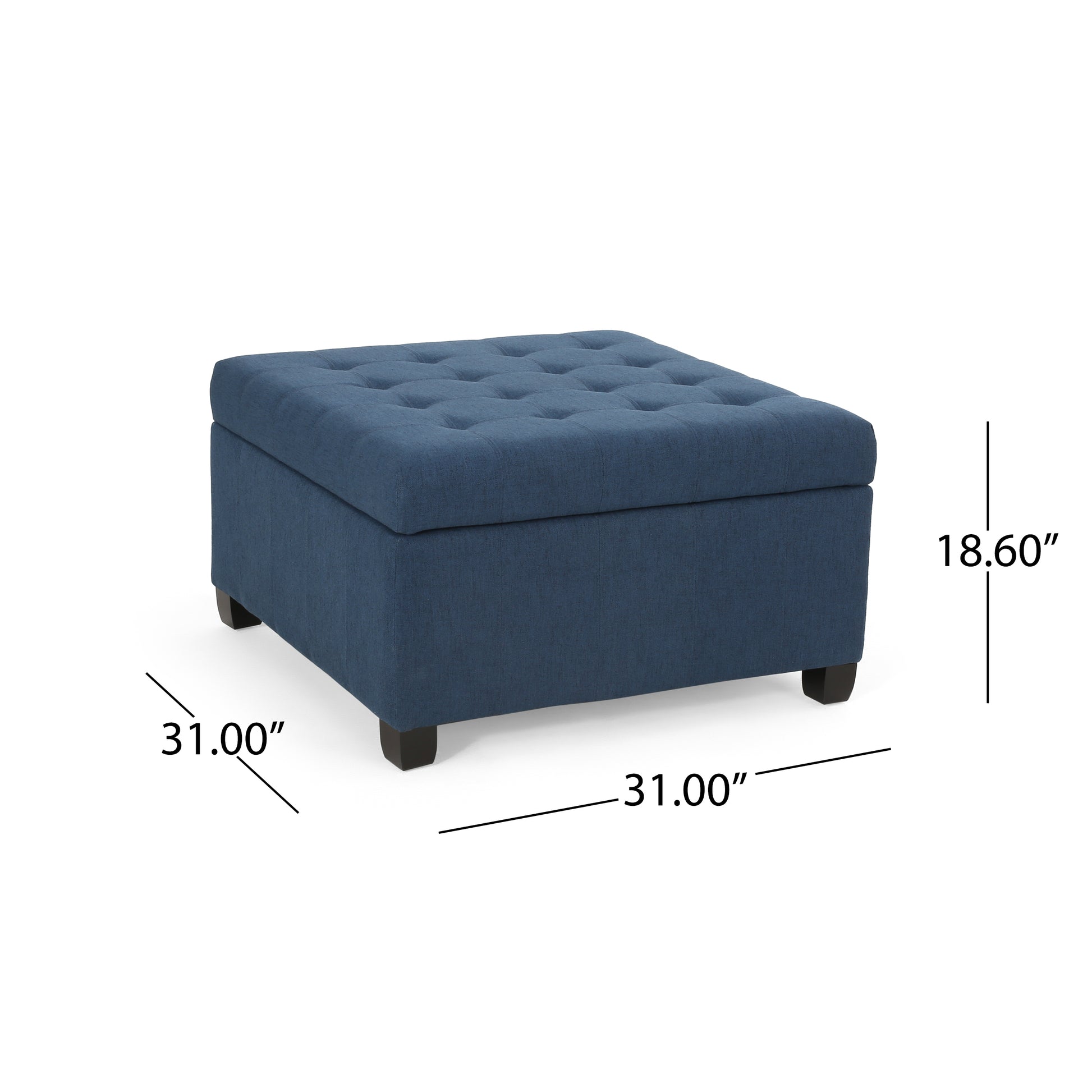 Isabella Ottoman Navy Blue Fabric