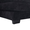 United We Win Modern Large Chenille Fabric U Shape Sectional Sofa Black Chenille 4 Seat