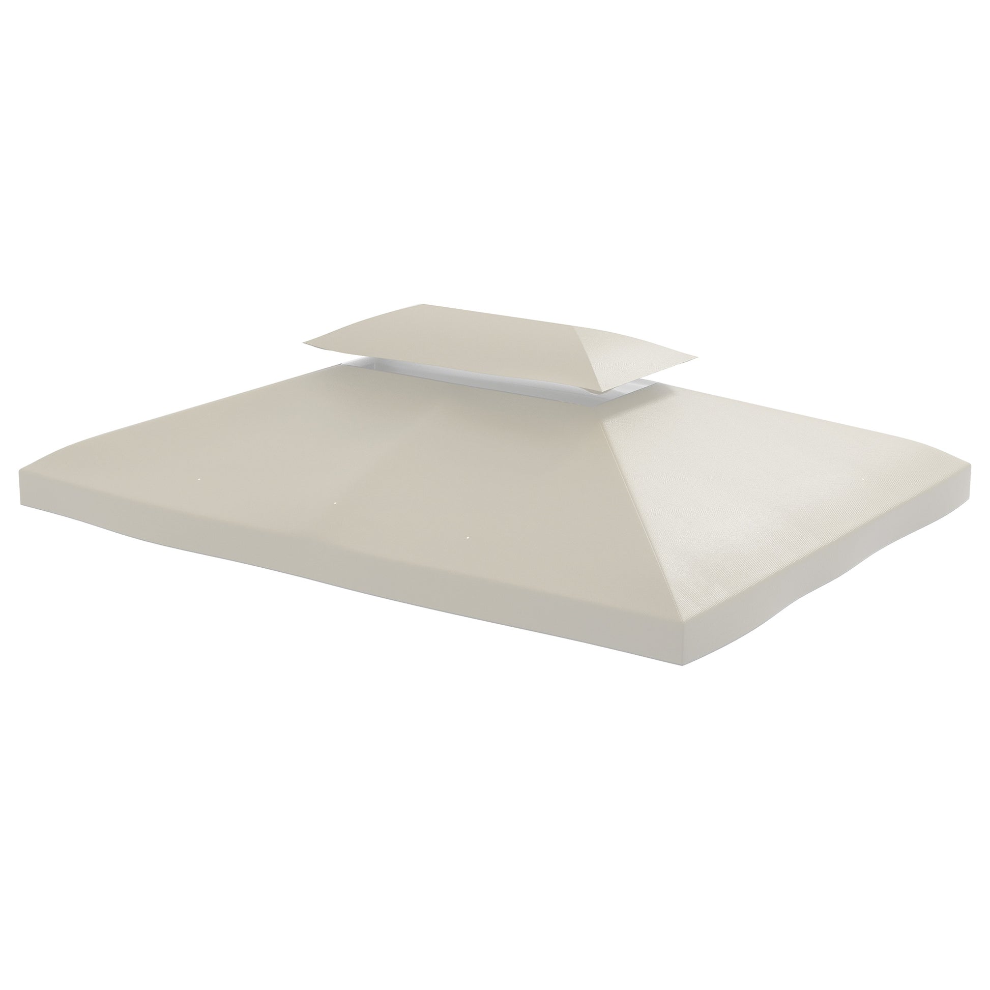 Outsunny 13' X 10' Gazebo Replacement Canopy, 2 Tier Top Uv Cover For 9.84' X 9.84' Outdoor Gazebo, Cream White Top Only Cream White Polyester