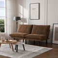 Leatehr Feeling Brown Convertible Folding Modern Sofa Bed White Wood Primary Living Space Light Duty Pine 2 Seat Brown Microfiber Medium Firm Pillow Back Modern Pillow Top Arms Foam Upholstered