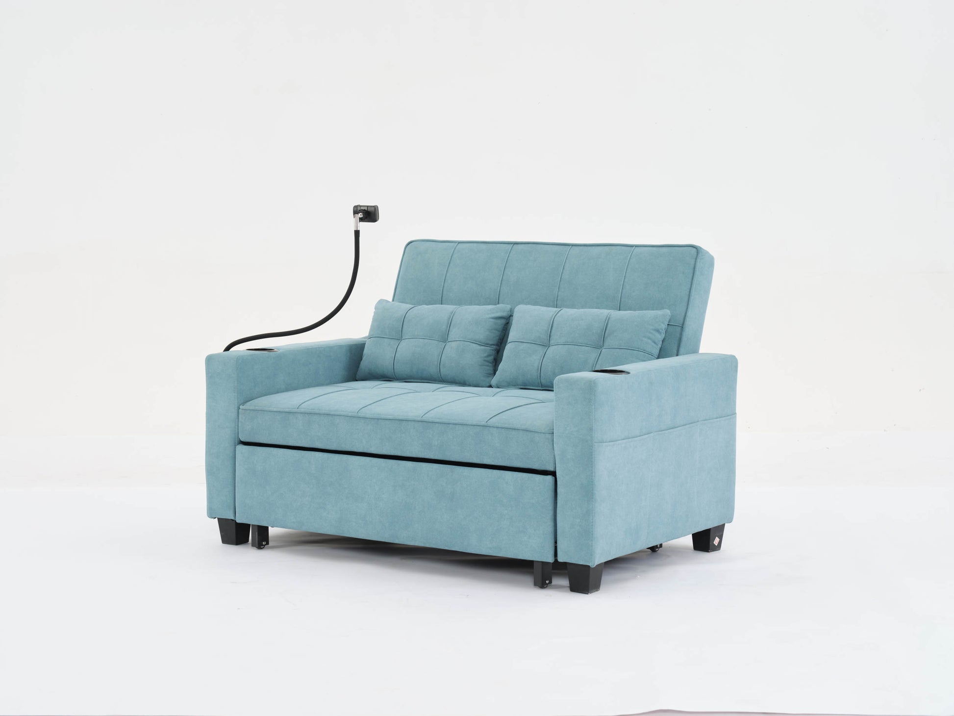 Futon Chair Bed Convertible Chair 3 In 1 Pull Out Sleeper Chair Beds With Usb Ports,Wear Resistant And Anti Scratch, Armchair Bed Sleeper For Living Room Green Tech Cloth Green Foam Tech Cloth 2 Seat