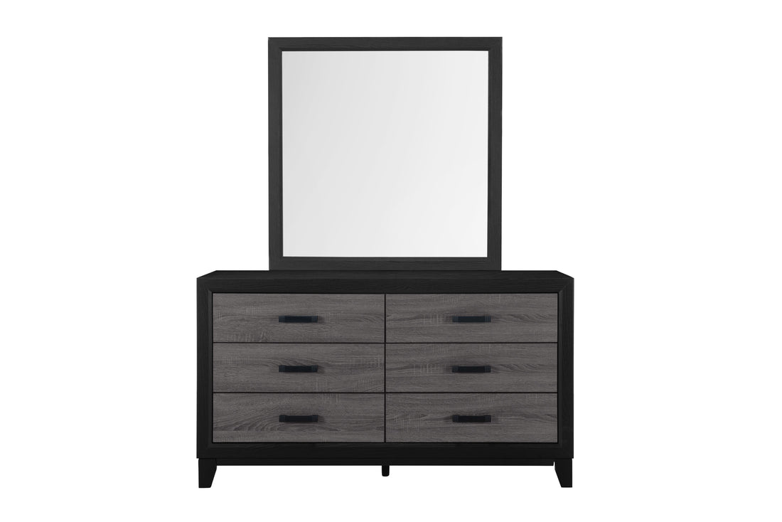 Soluto Grey And Black Mirror Black Gray Solid Wood Mdf