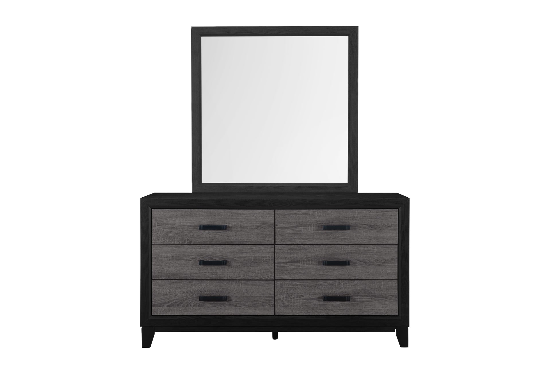 Soluto Grey And Black Mirror Black Gray Solid Wood Mdf