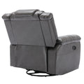 360 Swivel And Rocking Home Theater Recliner Manual Recliner Chair With Wide Armrest For Living Room,Bedroom, Grey Grey Foam Pu