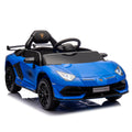 12V Kids Ride On Car W Parents Remote Control,Licensed Lamborghini Aventador Xago,Hydraulic Pressure Door,Slow Start,Early Education,Bluetooth,Adjustable Volume,Mp3,Usb,Led Lights For Kids Aged 3 8. Blue 50 99 Lbs Polypropylene