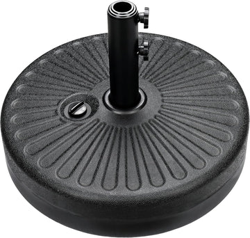 50Lbs 20" Capacity Fillable Patio Umbrella Base For Outdoor Lawn, Garden, Black Round Black Polypropylene