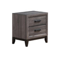 Mirage Foil Grey Nightstand Black Gray Rubber Wood