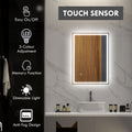 Homcom Dimmable Bathroom Mirror With Led Lights, 3 Colors & Defogging Silver Tempered Glass