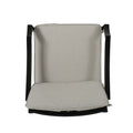 Dining Chair Beige Black Fabric Metal