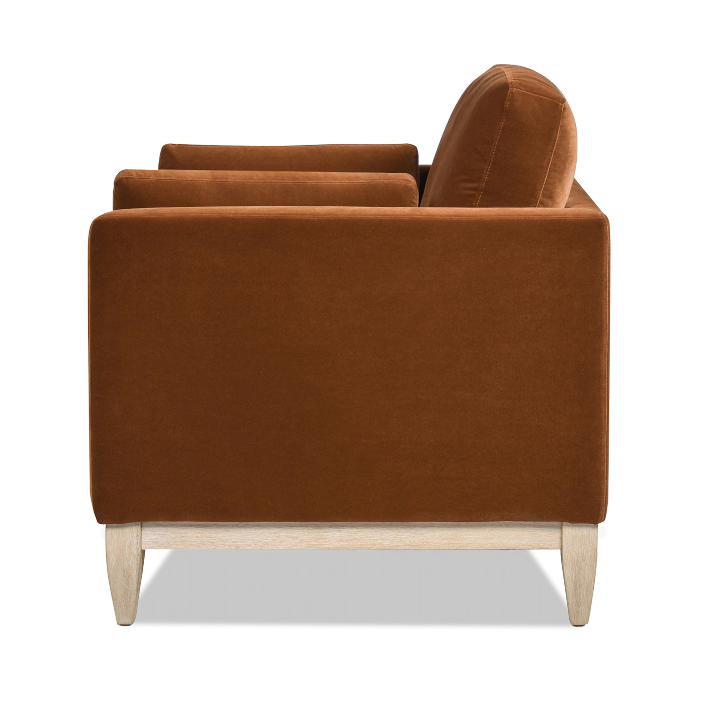 Knox 36" Modern Farmhouse Arm Chair, Burnt Orangeperformance Velvet Burnt Orange Foam Velvet