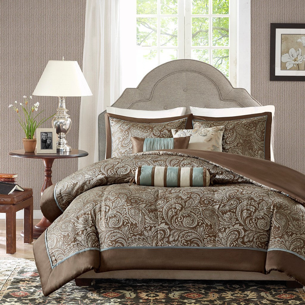 6 Piece Duvet Cover Set King Multicolor Polyester