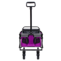Minimeetall Strapcollapsible Foldable Wagon Cart With Strapping System Beach Wagonutility Cartutility Wagon Grocery Cart For Camping Shopping Sports Gardeing Fishing Supports 225Lbs Purple Purple